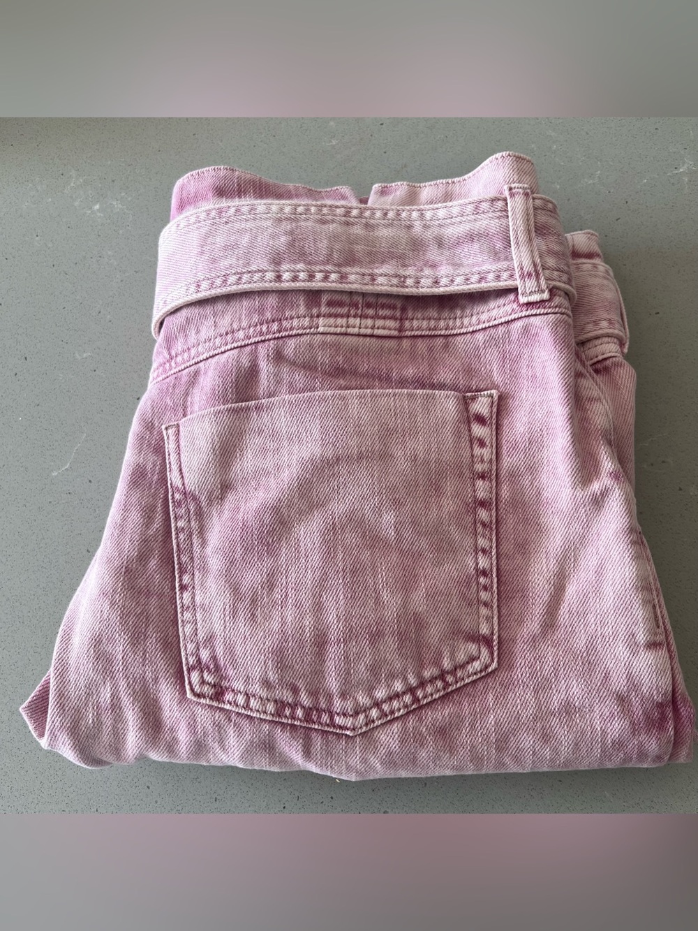 NWT Free People See You Sometime Denim Pink Cut Off Shorts Belted Fray Hem XL - Picture 6 of 11